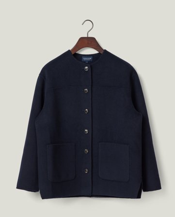 Lexington Dobbeltsidig jakke i ullblanding, mørkeblå