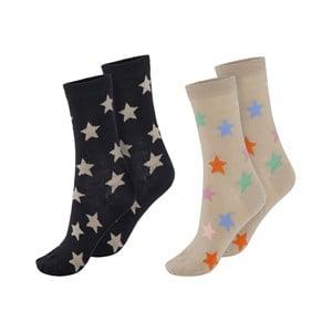 Molo 2-Pack Starlight Nesi Socks 31-34 EU - Underwear - 31-34 EU - Beige