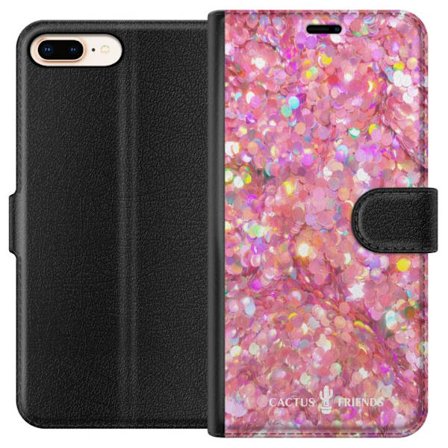 Kompatibelt Lommeboketui til Apple Apple iPhone 7 Plus Cactus and Friends – PinkGlitter