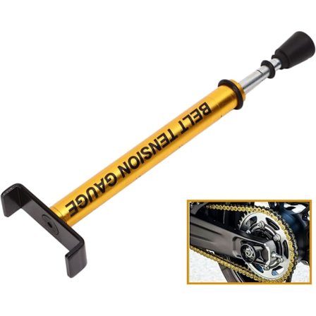 Bältespänningsmätare, justerbar 10 pund med L-formad dyna, exakt mätmotorcykelkedjeverktyg för utbyte, justering, etc.