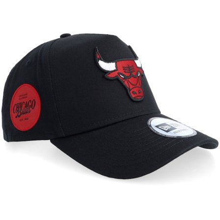 New Era - NBA Noir adjustable Casquette - Chicago Bulls Side Patch Black A-Frame Adjustable @ Hatstore