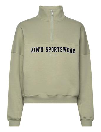 Aim ́n Varsity Sweat Half Zip Grön