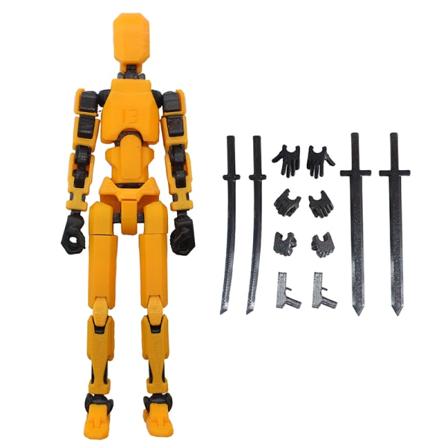 Monikäyttöinen liikkuva robotti 3D- printed mallinukke Toyslucky 13 -nukke Orange