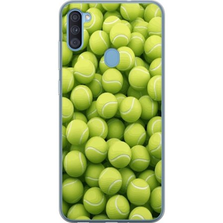 Kompatibel Mobilcover til Samsung Samsung Galaxy A11 Mønster af grønne tennisbolde i høj detalje, sporty motiv med gentagende tekstur og stærke fa