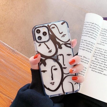 iPhone 13, Pro og Max deksler med gjennomsiktige estetiske kunstansikter