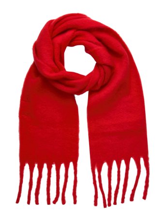Pclulu Solid Long Scarf Pwp Bc Red Pieces