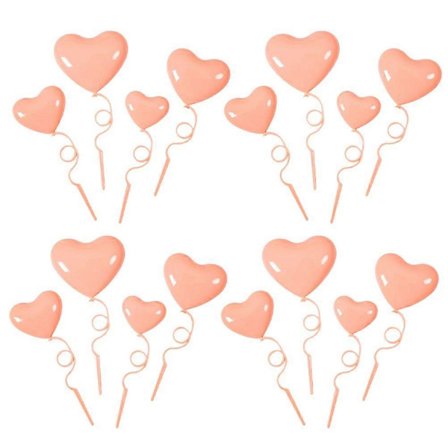 40 st Hjärtformade Ballonger Tårtdekorationer Födelsedagstårta Ornament Romantiska Alla Hjärtans Dag Tårtdekorationer för Flickor Fest 