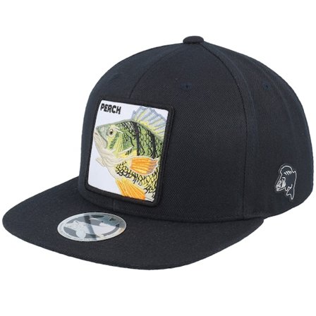 Kinder Skillfish - Schwarz snapback Cap - Kinder Perch Pro Fishing Black Snapback @ Hatstore