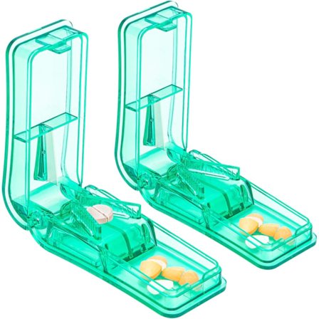 2 st tablettdelare, professionell tablettdelare för att dela små eller stora tabletter på mitten