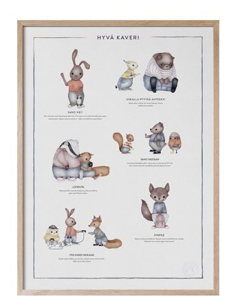 Kunskapstavlan | Hyvä Kaveri - En Bra Kompis På Finska | 50X70CM