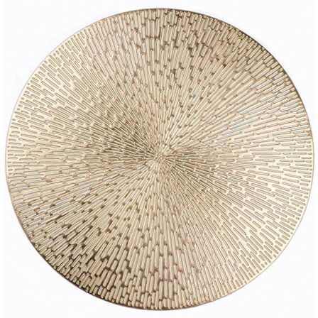 Pyöreät Pöytätabletit Kulta, 4 kpl, Vinyyliset Pöytätabletit 15'', Ontot, Pestävät, Helppo Puhdistaa, Pyyhittävät, Liukumattomat, Tahroja Hylkivät, 