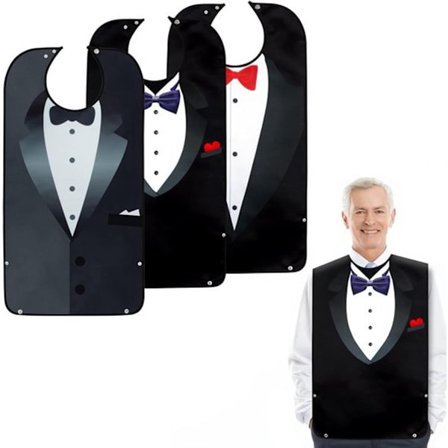 Hagesmække til voksne, 3 hagesmækæsker til mænd, vaskbare