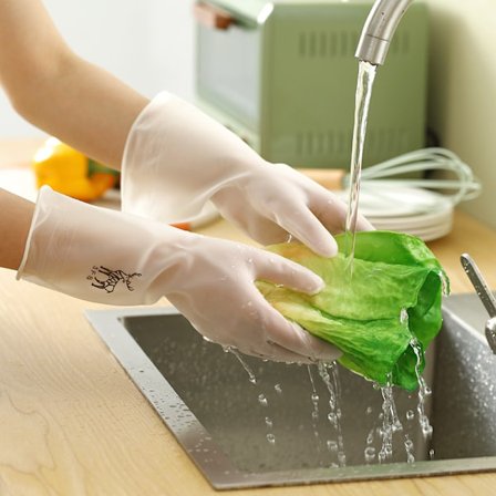 Lucky Return Valkoinen Peura, S-31cm - Kodin Siivous Keittiön Tiskikäsineet Tulostettava Kuvio Pesu Pyykki Naiset Vedenpitävät Muoviset Kumikäsineet