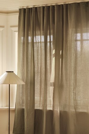 Jotex - Gardin Linmiks 1-lengde Ekstra Bred Salviegrønn - LINA - Kjøp Lingardiner hos Jotex