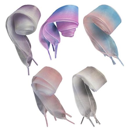 5 Par Färgglada Skosnören Band Skosnören Silke Band Skosnören Bred Mesh Skosnöre Diy Band Skosnöre Satin Skosnören