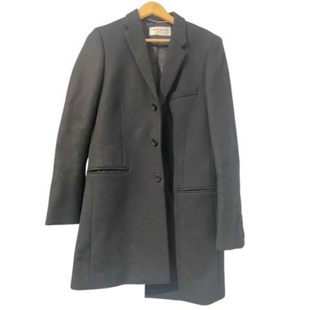 Saint Laurent Vintage Pre-owned Uld overtj Sort, Herre Vintage Frakker