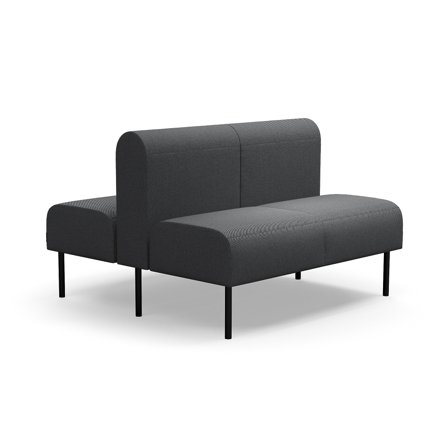 Modulsofa VARIETY, 2-Sitzer, doppelt, Stoff Blues CSII, anthrazit