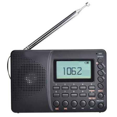 Full Band Radio Bluetooth Stöd Minneskort Inspelning Bärbar MP3-spelare FM AM SW Radio för Seniorer