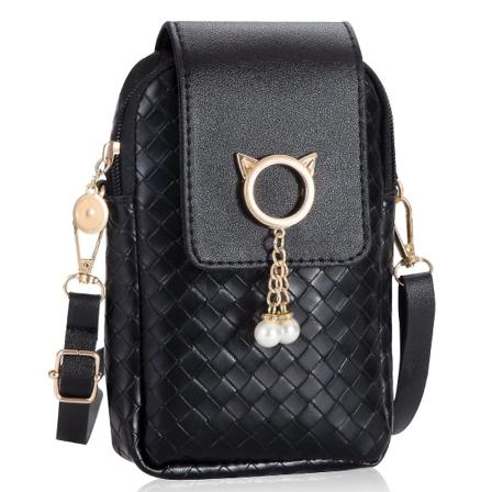 Mobiltelefonveske Kvinner Søt Pu Lær Mini Crossbody Veske Med Perle Anheng Justerbar Crossbody Jente Myntpung (hy)