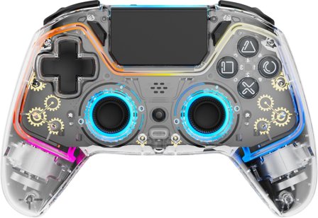Deltaco Wireless Playstation 4 Transparent RGB Controller