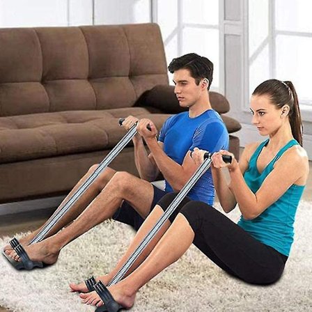 Elastisk Sit-Up Trekktau Fjærspenning Fotpedal Mage Ben Treningsapparat Mage Trimmer Utstyr Kroppsbygging Hjemmetrening Arm Midje Sport Fitness Strekk