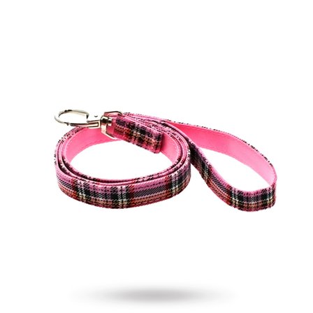 Urban Pup - Pink Tartan - Tøykobbel - Tekstilkobbel, Rullekobbel, Kjørestrikk, Lærkobbel & Øvrige hundekobbel på Doggie.no