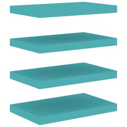 Vidaxl Svävande Vägghyllor 4 St Blå 50x23x3,8 Cm Mdf Blå
