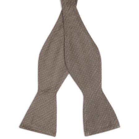 Papion self-tie din mătase bej cu picățele pentru bărbați - Papioane self-tie