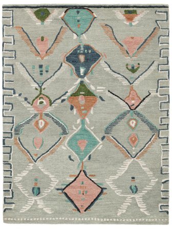 Wool Rug Abstract Sprinkle Light Grey/Multicolor Oeko-Tex