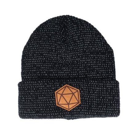 Gamerz - Svart cuff Beanie - D20 Mocca/Black Reflective Cuff Beanie @ Hatstore