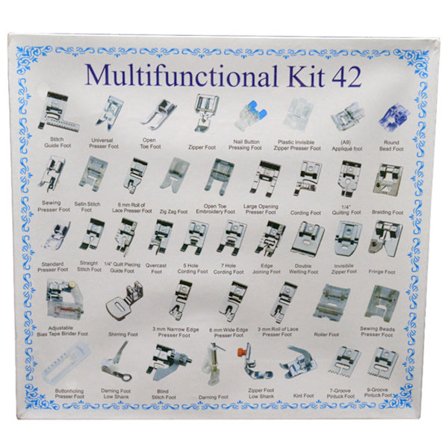Trykkfotsett Praktisk Pålitelig Robust Symaskin Trykkfot for Husholdning Symaskin 42 Stykker