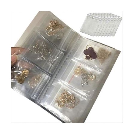 PVC Klar Smyckesförvaringspåse med Dragkedja, Smyckesörhänge Förvaringsbok, (84 Fack)