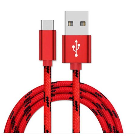 3m Type C USB-oplader Hurtigopladningskabel Kompatibel med Samsung Galaxy S21 S22 S23 Rød