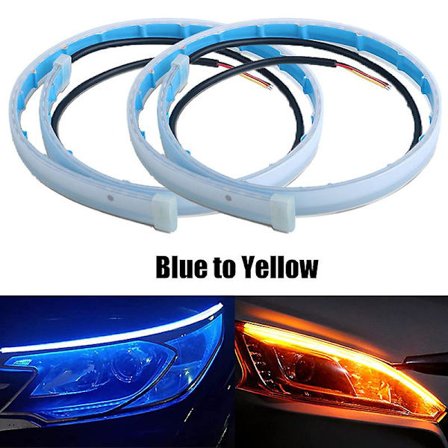 2 st Drl Led Strip Blinkers Sekventiell Gul Stark Flexibel Varselljus 12v Bilstrålkastare Biltillbehör| |