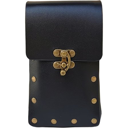 Benveske, renessanseveske, benhylseveske i syntetisk skinn, belteveske for kvinner, hofteveske, midjeveske, lårhylse for kvinner, svart