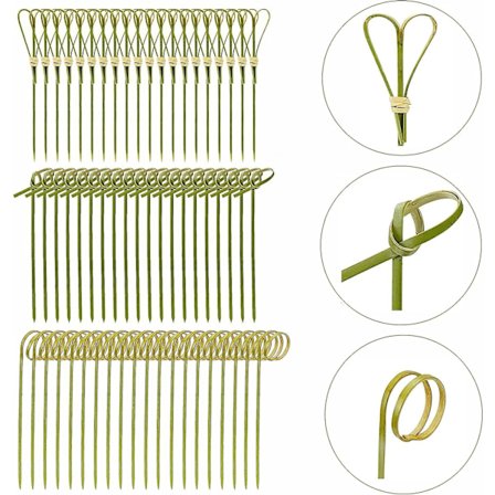 Bambus Cocktailpinde 300 stk 12cm Træ Knyttede Spid Bambus Tandstikkere Frugtpinde Madpinde Cocktail Swizzle Pinde