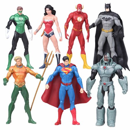 (7 stykker) DC Justice League superhelt S Superman Wonder Woman Batman figur ornamenter
