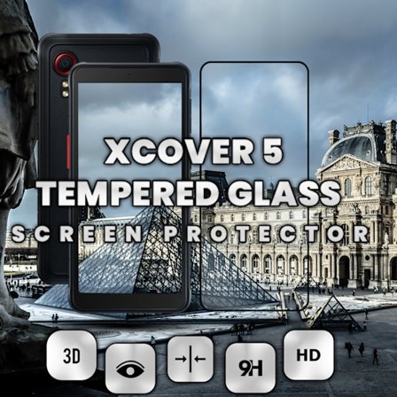 Samsung Xcover 5 - Härdat glas 9H-Super kvalitet 3D Skärmskydd