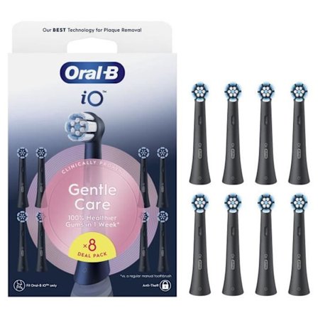 Borstar - ORAL-B - iO refills Gentle Care - 8-pack - Svart