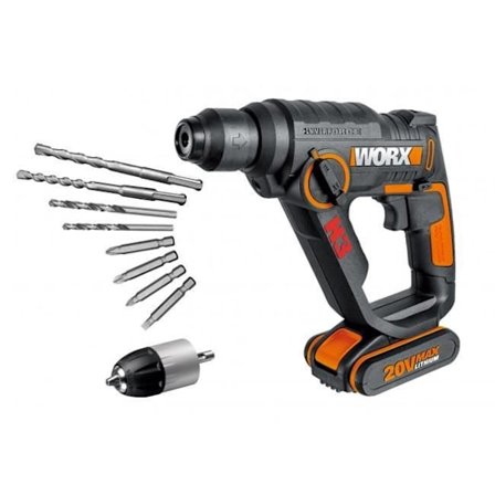 Marteau perforateur - WORX WX390 H3 - 20V Li-ion - 3 i 1 - SDS-Plus