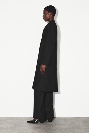 COS Collarless Wool-Cashmere Long Coat in Black - Women