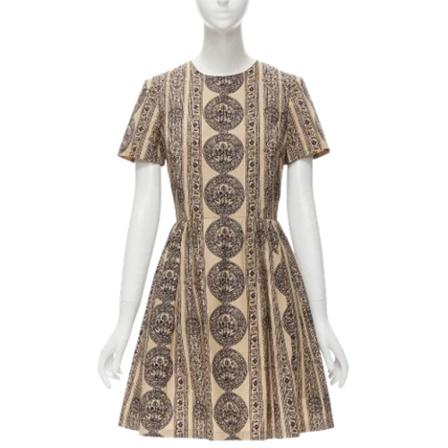 Valentino Vintage, Pre-owned Cotton dresses Bruin, Dames, Maat:S,Katoen,print