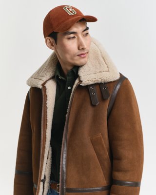 GANT - G Badge Corduroy Caps til herre rusty brown