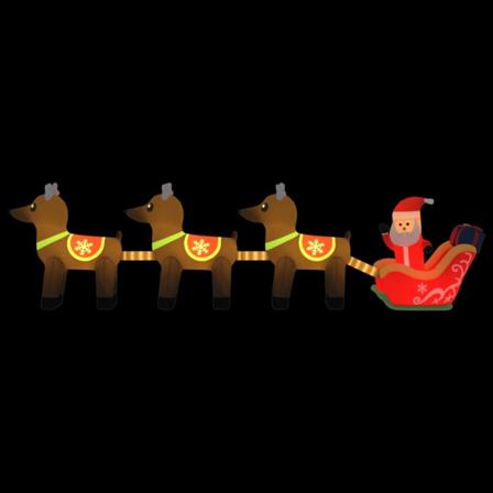 Vidaxl Uppblåsbar Juldekoration Tomte Och Ren Led 138 Cm