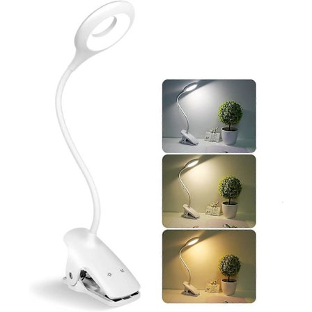 Lukulampi, langaton klipsilamppu, ladattava klipsilamppu, himmennettävä ja väriä säädettävä klipsilamppu