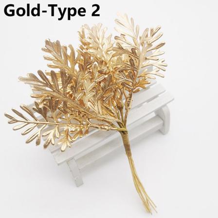 6/10 Stk Kunstig Fyrgren Guld Sølv Faux Plant Guld Type