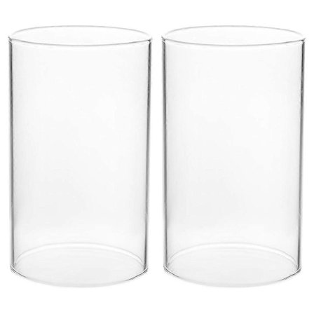 Glas Lampskärm Ersättning Cylindrisk Vindtät Vuxen 15x7cm 2-pack