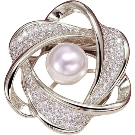 Skjerf Allsidig Skjerf Klips Klips Ring Spenne Brosje Rhinestone Brosje Dame Brosjer og (Sølv En Størrelse)(Gratis Størrelse,Sølv)