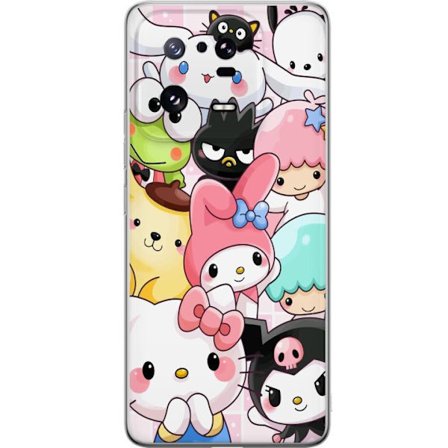 Yhteensopiva Puhelinkuori Xiaomi 13 Pro Tiheä kuvio suloisia hahmoja, joilla on suuret silmät eri väreissä ja ilmeissä LABUBU-tekstillä
