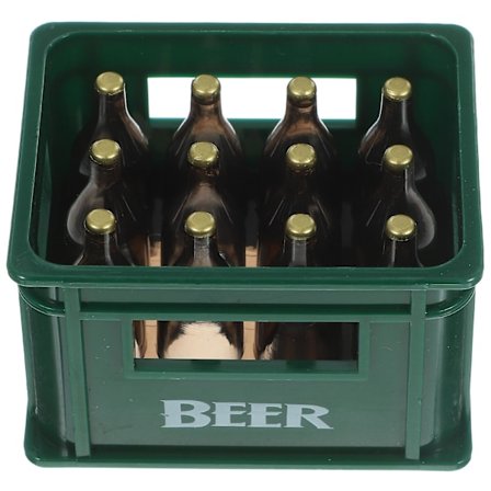 Kreativ Mini Ølkasse Statue Dekorativ Minihus Ølkasse Modell Ornament [kk]